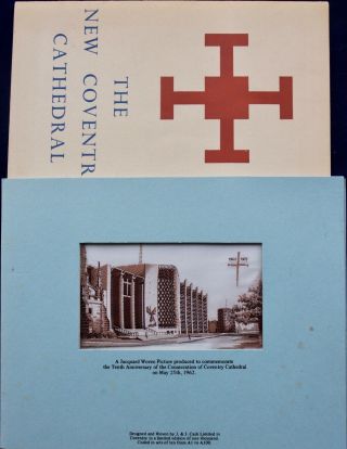 Two J&j Cash Woven Silk Pictures,  Coventry Cathedral Commoration 1962,  Booklet