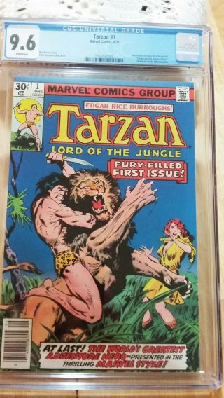 Tarzan 1 (marvel,  1977) Edgar Rice Burroughs,  Cgc 9.  6 White Pages.  Very