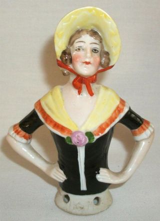 Vintage Ceramic Pin Cushion Half Doll Made In Germany German 14504