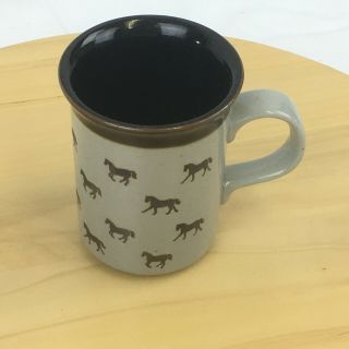 Vintage Otagiri Allover Horse Coffee Mug Tea Cup Hand Crafted Japan
