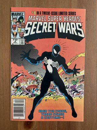 Secret Wars 8 Spider - Man Cover - Origin Of Alien Symbiote Black Suit Venom