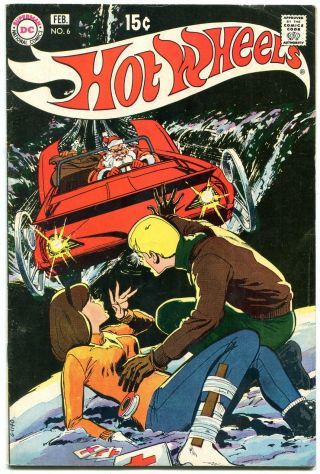 Hot Wheels 6 1971 - Neal Adams - Santa Claus Cover - Dc Final Issue Fn -