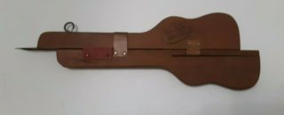 Vtg True Gyde Rug Hooking Shuttle Needle Wooden Tool Violin Shape Usa