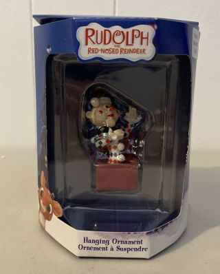 Nib Enesco Christmas Ornament Rudolph Red Nosed Reindeer Charlie In The Box