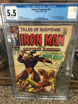 1968 Tales Of Suspense 97 Iron Man & Captain America Comic Book Cgc Graded 5.  5
