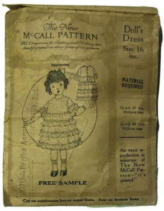 Vintage Mccall Doll’s Dress Pattern