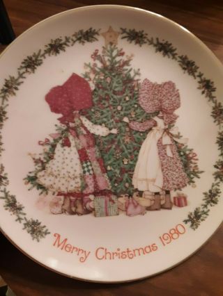 Holly Hobbie 2 Collectors Edition Plates Christmas Vintage 1980 And 1981