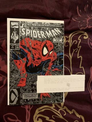 Spider - Man 1 Silver Signed By Todd Mcfarlane