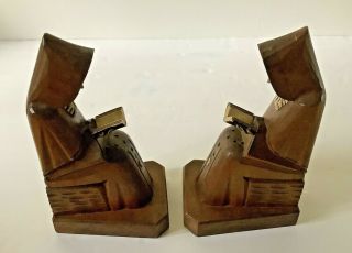 Vintage Pair (2) Wood Carved 8 