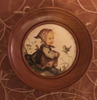Reuge Swiss Pull Cord Round Wood Wall Music Boxes Germany Hummel Little Girl