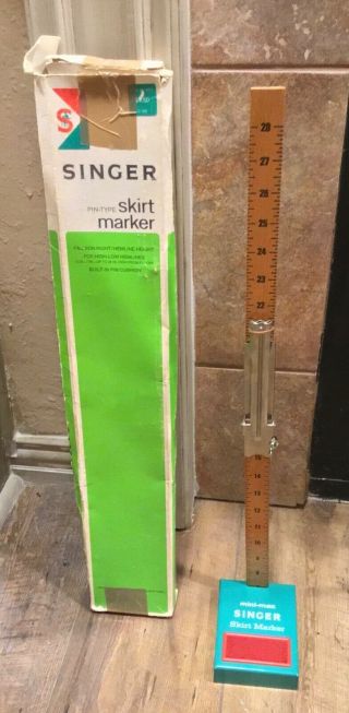 Vintage Singer Skirt Marker - 24” Measuring Stick - Dress Maker Ruler Hem
