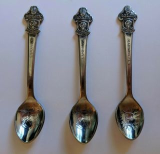 Set Of 3 Rolex Bucherer Of Switzerland Lugano St Moritz Vintage Collector Spoons