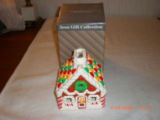 Vintage 1986 Avon Gingerbread House Ceramic Candle Holder -