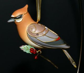 Hallmark ornament 2013 Beauty of Birds 9 in series Cedar Waxwing 2