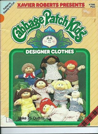 1984 Sewing Pattern Book Cabbage Patch Kids Designer Doll Clothes Sew 25 Outfits