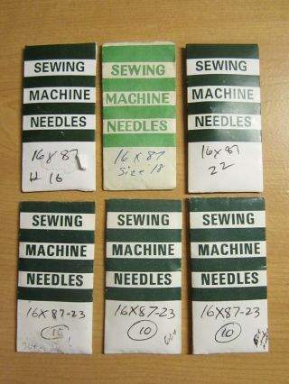 16x87 Sewing Machine Needles For Singer 31 - 15,  Assorted Sizes,  Qty 40