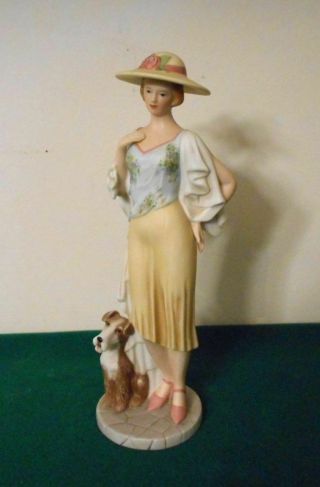 Home Interiors Porcelain Lady Figurine - " Emma And Raleigh " - 14052 - 05