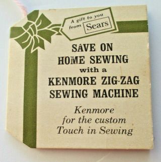 Vintage Sears Kenmore Zig - Zag Sewing Machine Needle Book Made In Japan,  1960 