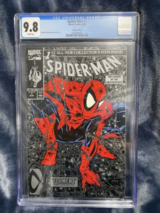 Spider - Man 1 Silver Edition Cgc 9.  8 Todd Mcfarlene August 1990