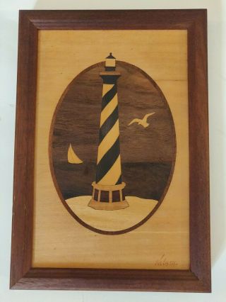 Hudson River Inlay Marquetry By Nelson Hatteras Wic Light House