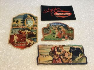 Vintage Set Of (4) Needle Books Valu,  The Holiday,  Our Pals,  Airplane