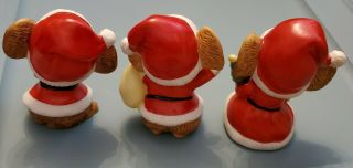 3 Vintage Homco Christmas Mice 5405 Taiwan Ceramic Santa Mouse 4 