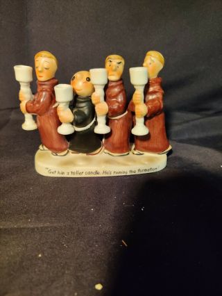 Vintage 1958 Brother Juniper Ceramic Candle Holder Figurine By The Shafford Co