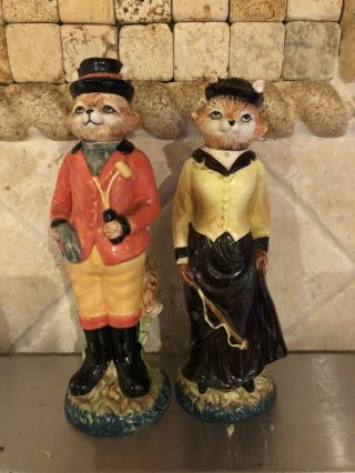 Mr And Mrs Fox Huntsman Salt And Pepper Shakers Euc Fox Hunt