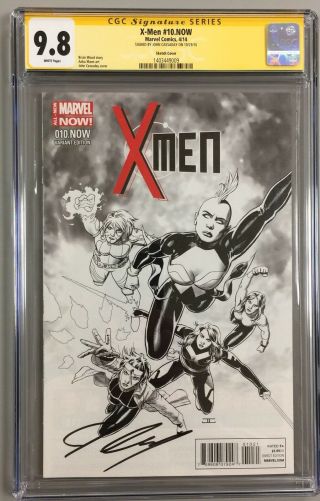 X - Men 10 Now Cgc Ss 9.  8 1:100 Sketch Variant Cover Signed By John Cassaday Rare