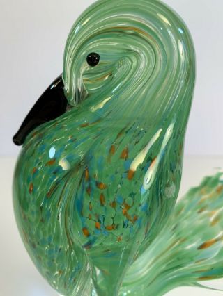 Blown Glass Standing Bird Murano Style 8” Tall