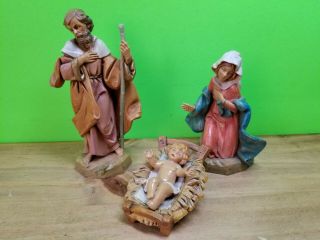 Vintage 1991 Fontanini Nativity Holy Family Jesus Mary Joseph Figurines Italy