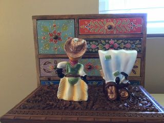 Vintage Cowboy And His Wagon Salt And Pepper Shakers,  Made In Japan 2