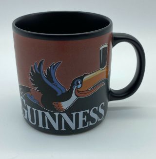Guinness Irish Stout Beer Black Red White Coffee Mug Cup Ceramic W/toucan Rare