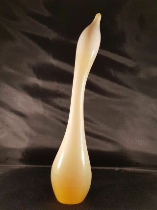 Vintage Murano? Yellow Solid Glass Figurine Duck/goose With Long Neck 12 "