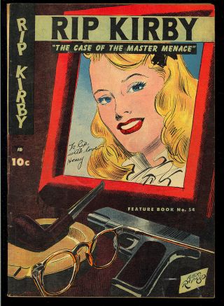 Feature Book 54 (rip Kirby) Alex Raymond Cover Art David Mckay Comic 1948 Vg,