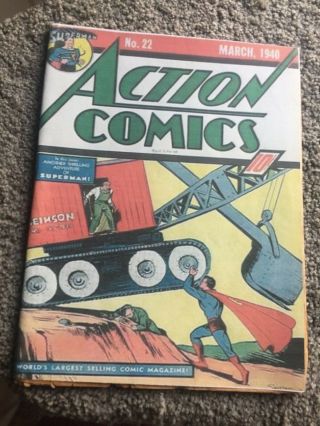 Rare 1940 Golden Age Action Comics 22