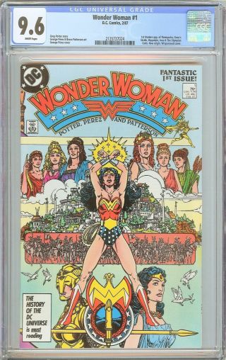 Wonder Woman 1 Cgc 9.  6 Wp 1987 2135737024 Origin Wraparound