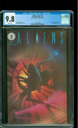 Aliens 1 Cgc 9.  8 Nm/mint Mark Verheiden Story Denis Beauvais Cover Dark Horse