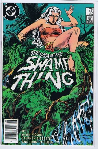 Saga Of The Swamp Thing 25 7.  5 8.  0 1st Cameo John Constance Newstand 1984 Ptc Ll