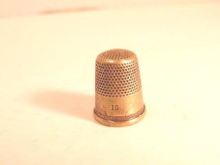 Older Silver Colored Thimble Marked 10