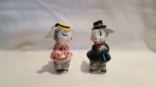 Vintage Py Anthropomorphic Sheep Salt And Pepper Shakers