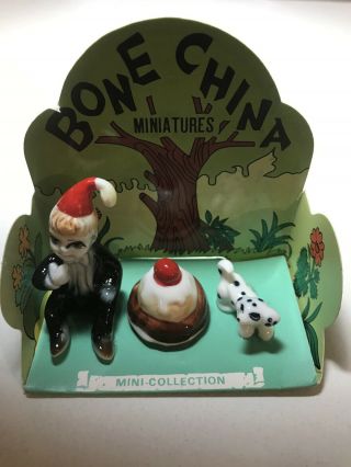 Vintage Bone China Little Jack Horner Miniature Nursery Rhyme Figurine Complete