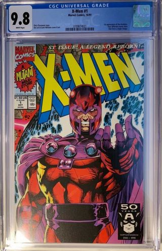 X - Men 1d (1991) Cgc 9.  8 Nm/m Jim Lee - C - A 1st App Acolytes Magneto Cover Marvel