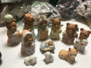Homco 11 Pc Teddy Bear Nativity Set Home Interior 5412