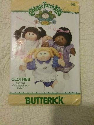 Vintage 1984 Cabbage Patch Kids Butterick Sewing Clothes Pattern 343