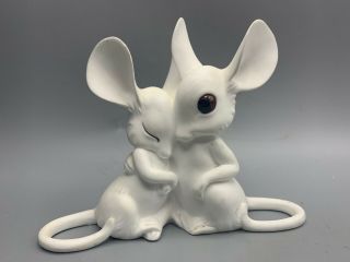 Vintage George Good Hugging Mice Figurine Fine Bone China Designed By Freeman