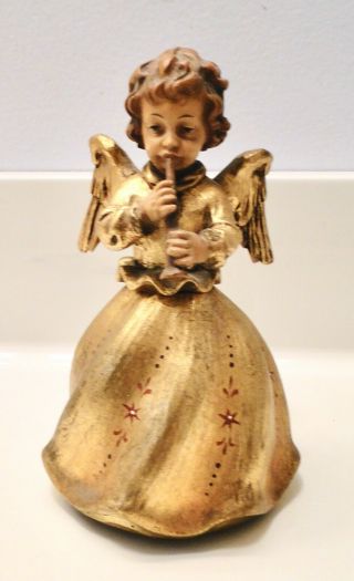 Vintage Anri Reuge Wood Angel W/horn Ave Maria - Gounod Music Box Does Not Play