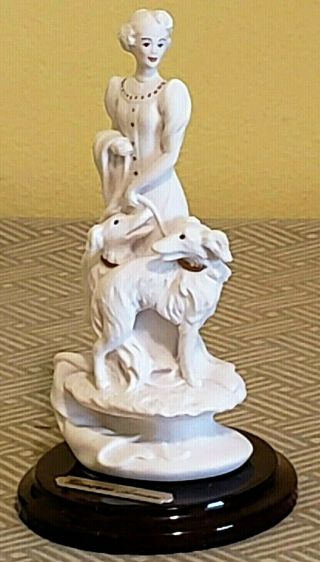 Giuseppe Armani Porcelain Figurine,  " Lady With Dogs " 245f