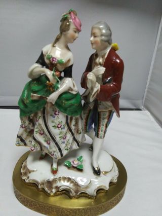 Vintage Porcelain Victorian Man/woman Figurine Made In Japan