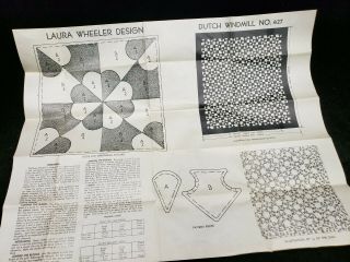 Vintage Mail Order Quilt Pattern Dutch Windmill 427 Laura Wheeler